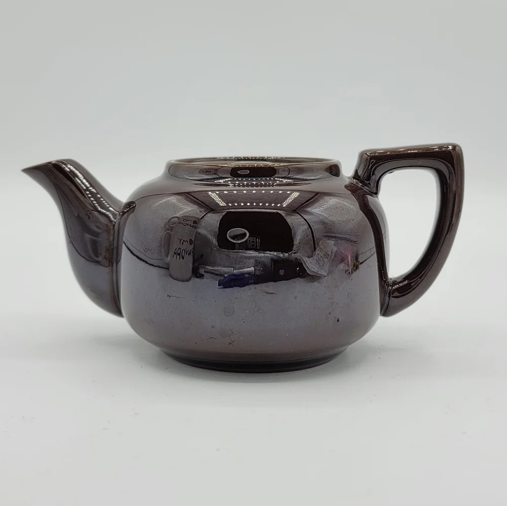 Japanese Dark Glaze Stoneware Tea for One Teapot 1940s-1950s Mid-Century Vintage